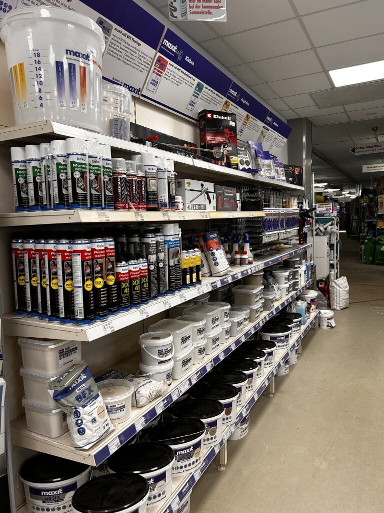 Ladengeschäft Bilder Fugenmassen Silikon Bauschaum